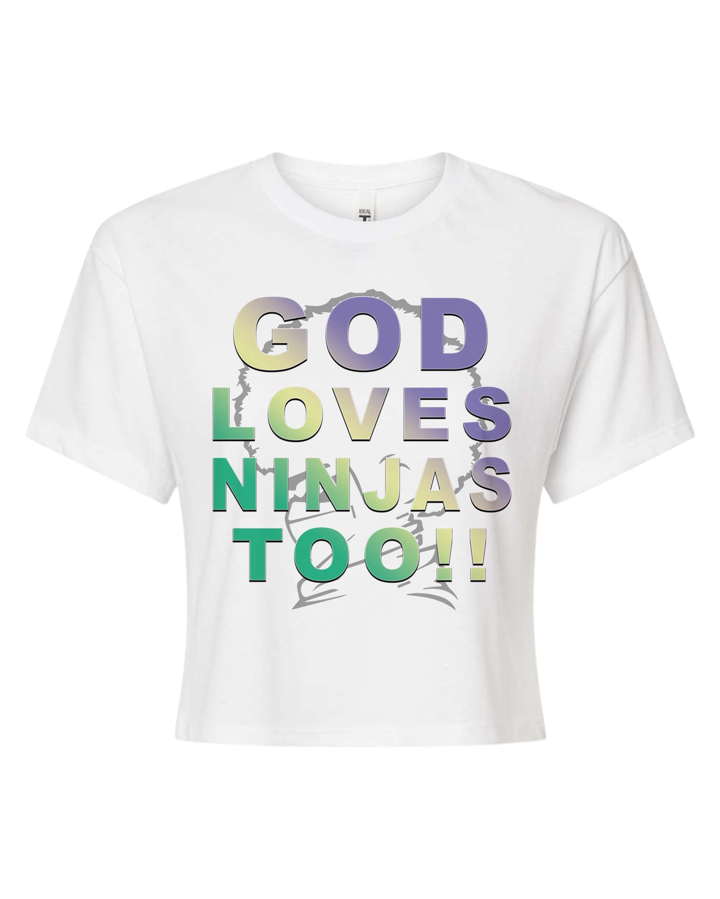 “God Loves Ninjas Too!!” Crop Graphic Tee | Afro Ninja Apparel
