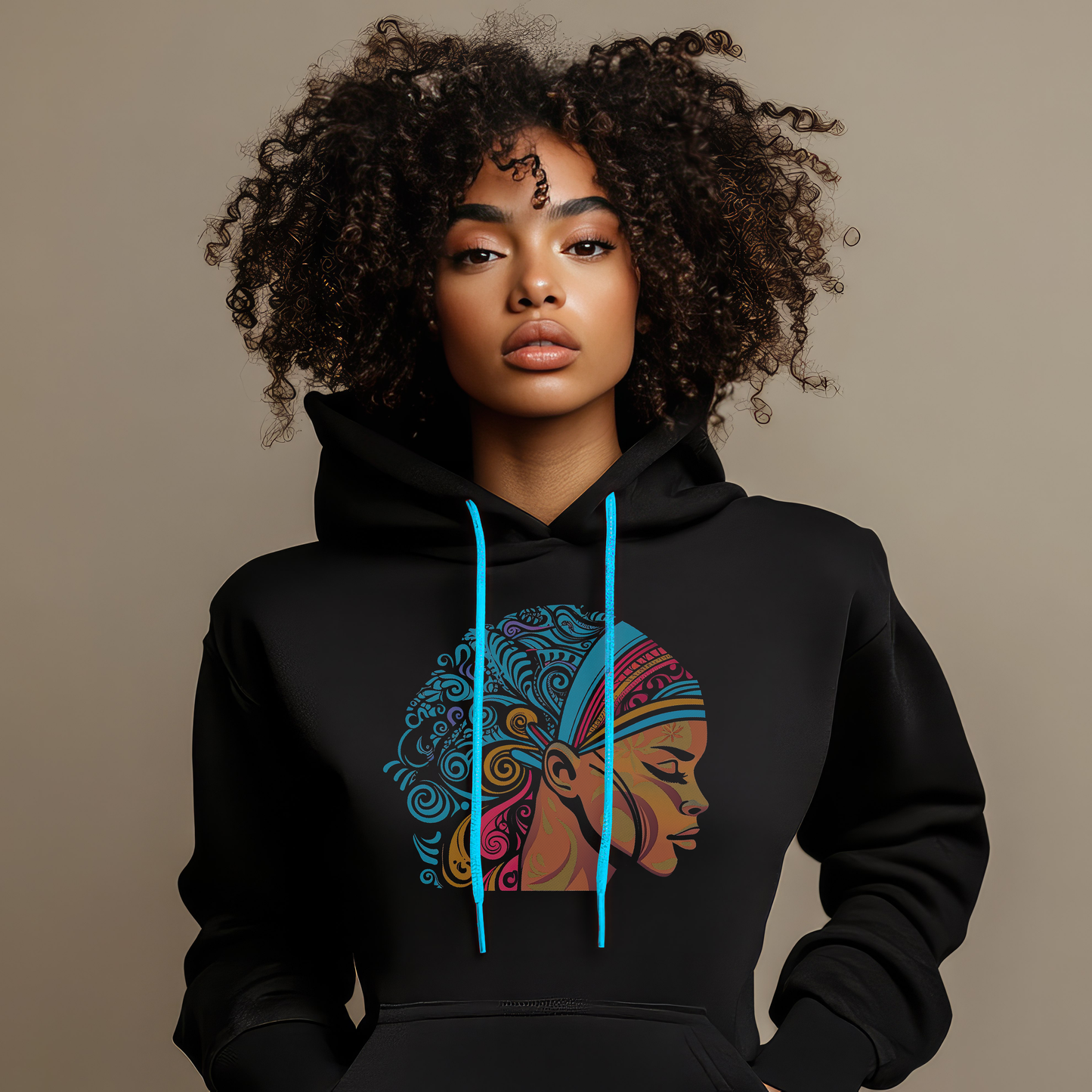 Vivid Crown Hoodie – Afrocentric Elegance