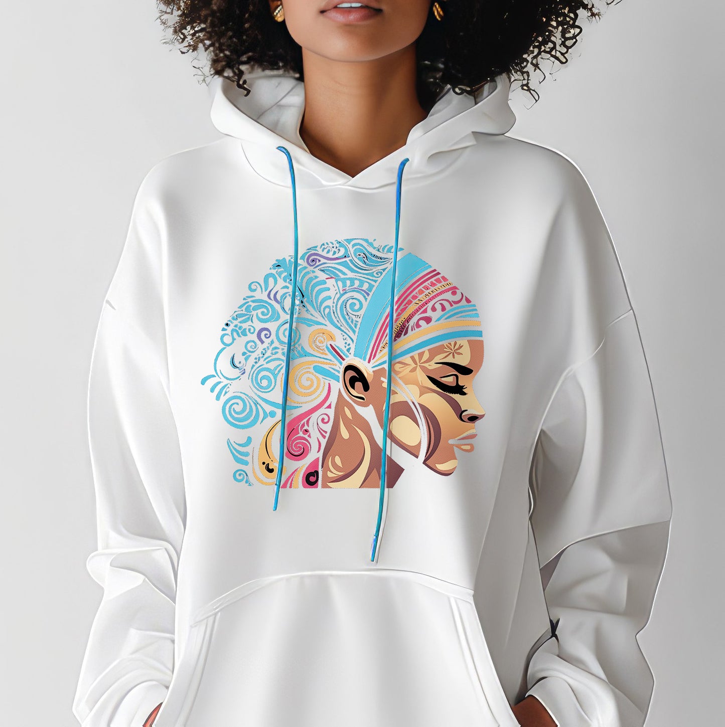 Vivid Crown Hoodie – Afrocentric Elegance